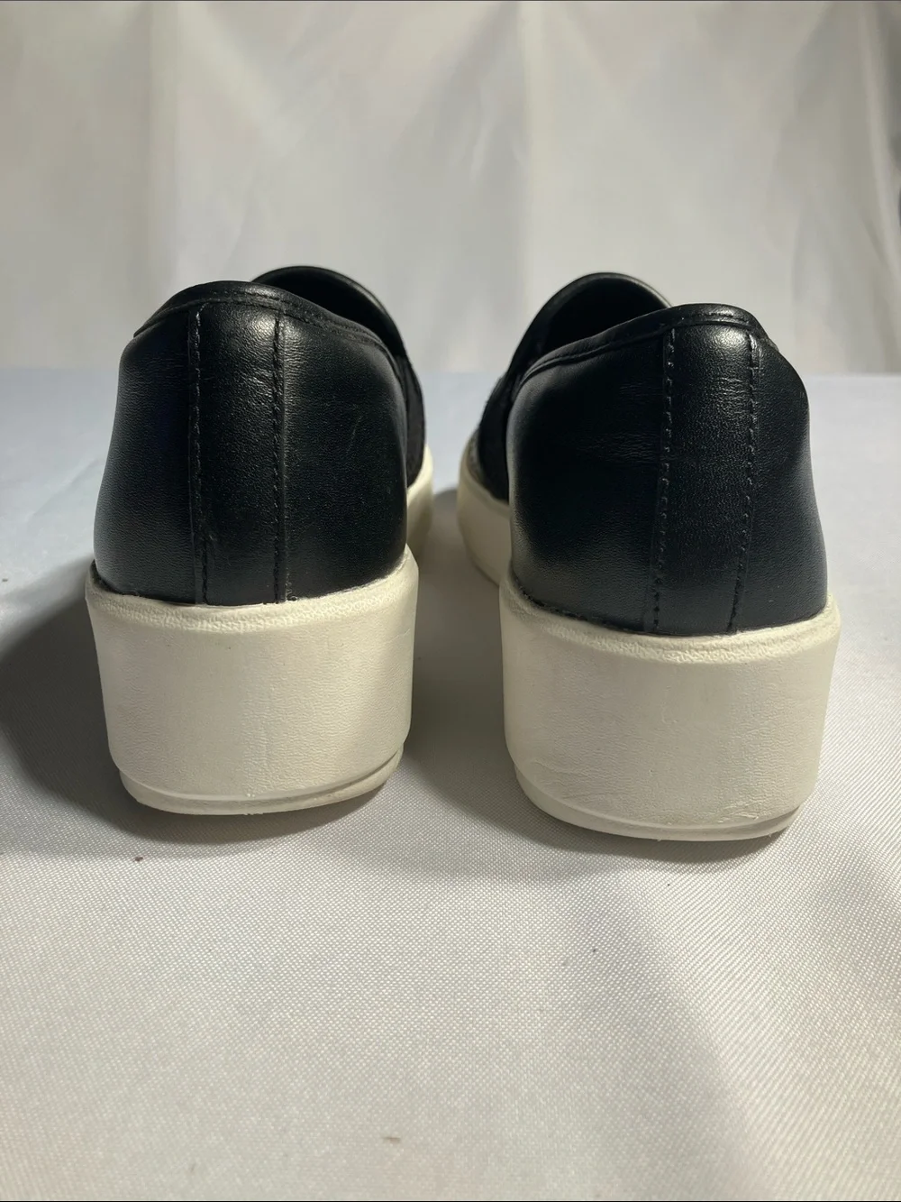 Clarks Black Textured Slip-On Loafers with White Sole
